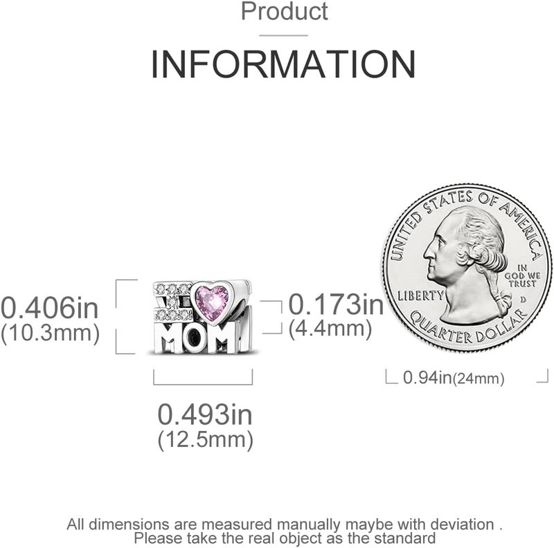 MULA 925 Sterling Silver Charms for Bracelets and Necklaces Lucky Home Happy Family Forever Love Mom Beads Dangle Pendants Jewelry for Women - Image 4
